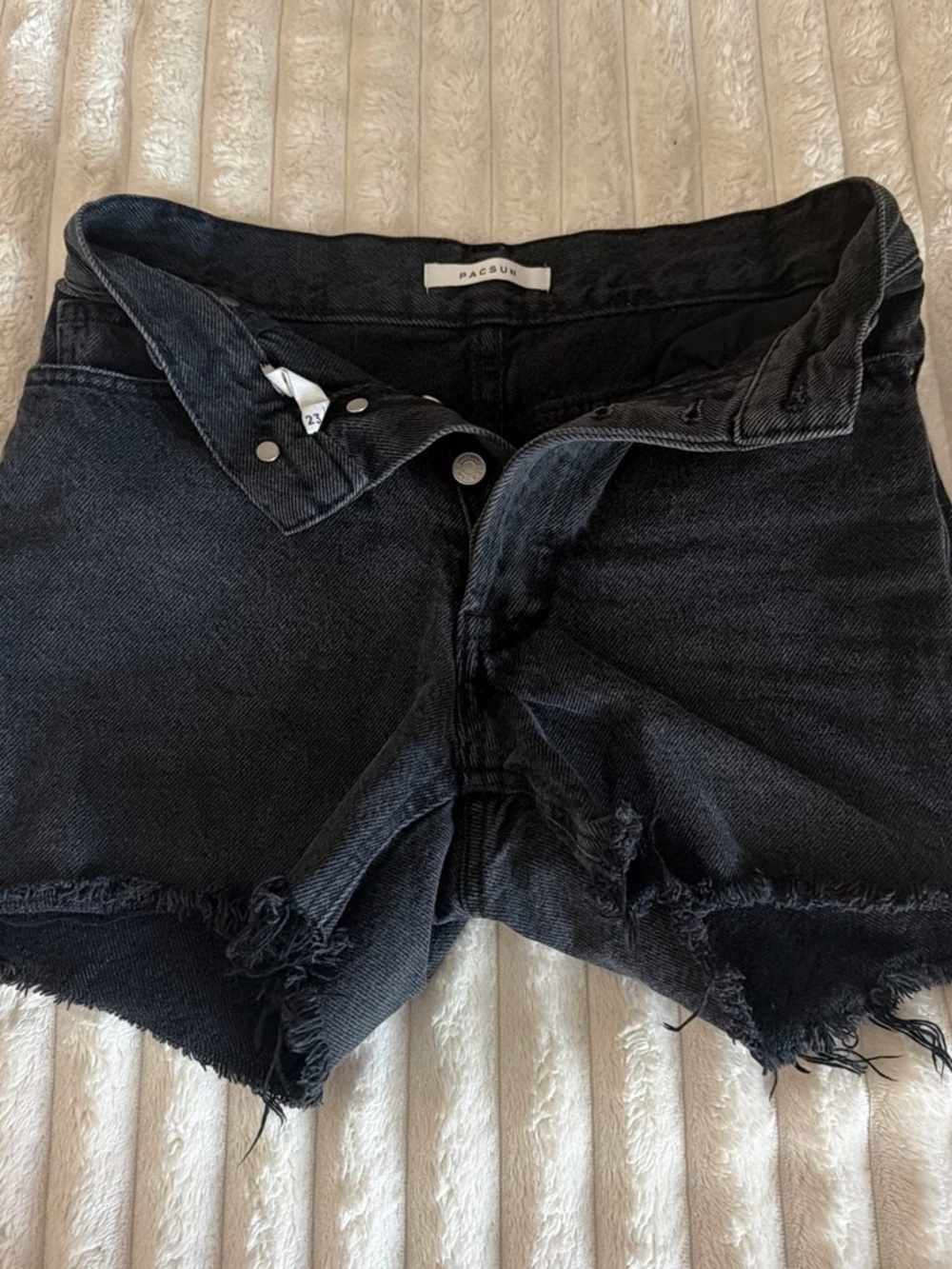 PacSun Black Distressed Denim Cutoff Shorts